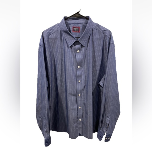 Untuckit Size XXX-Large XXXL Wrinkle Free Cotton Navy Blue Button Down Shirt - Picture 2 of 5